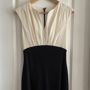 Ted Baker Black and Cream Midi Dress